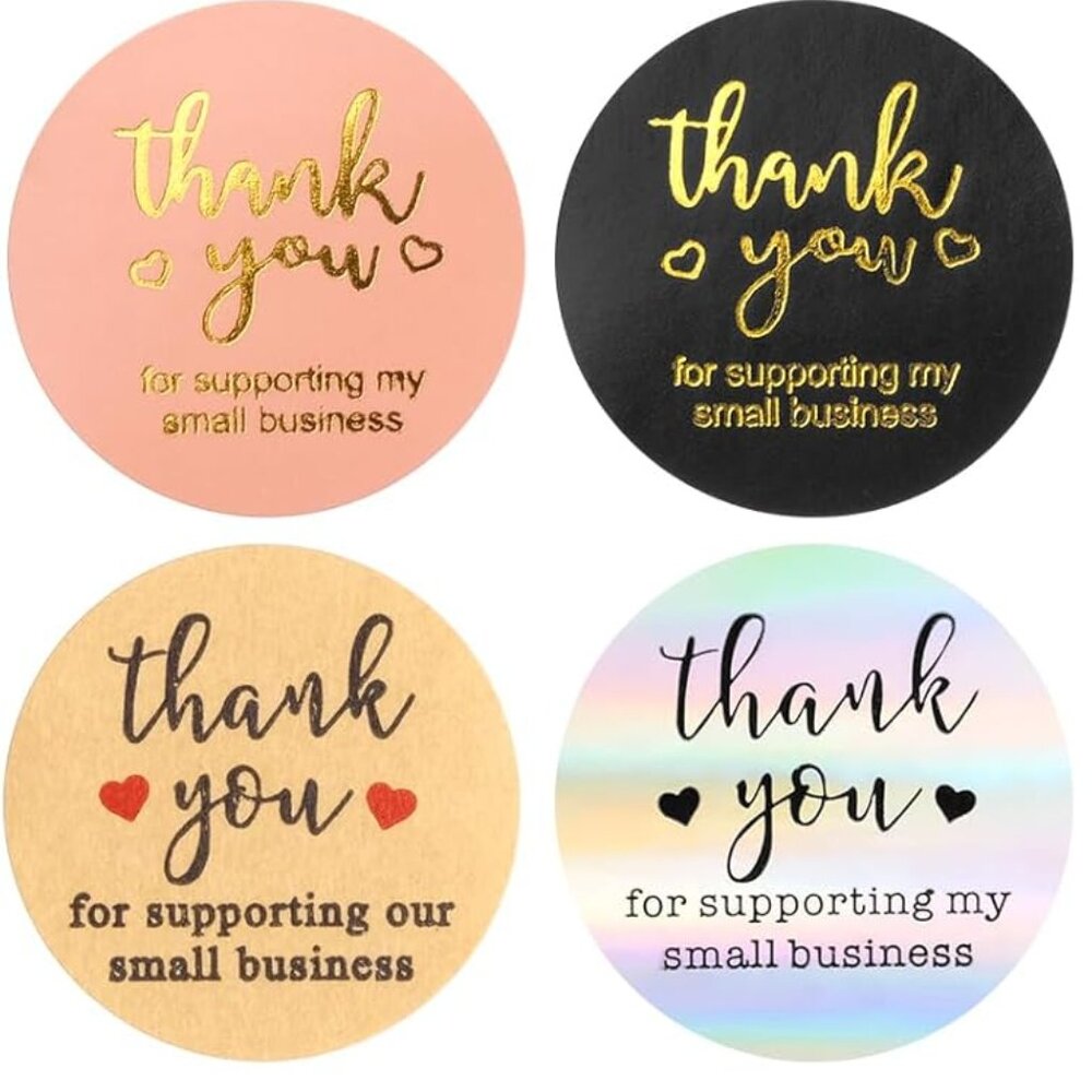 Thank You Stickers Small Business - 1500 Sticker Bundle - 3 Rolls - Picture 2 of 5